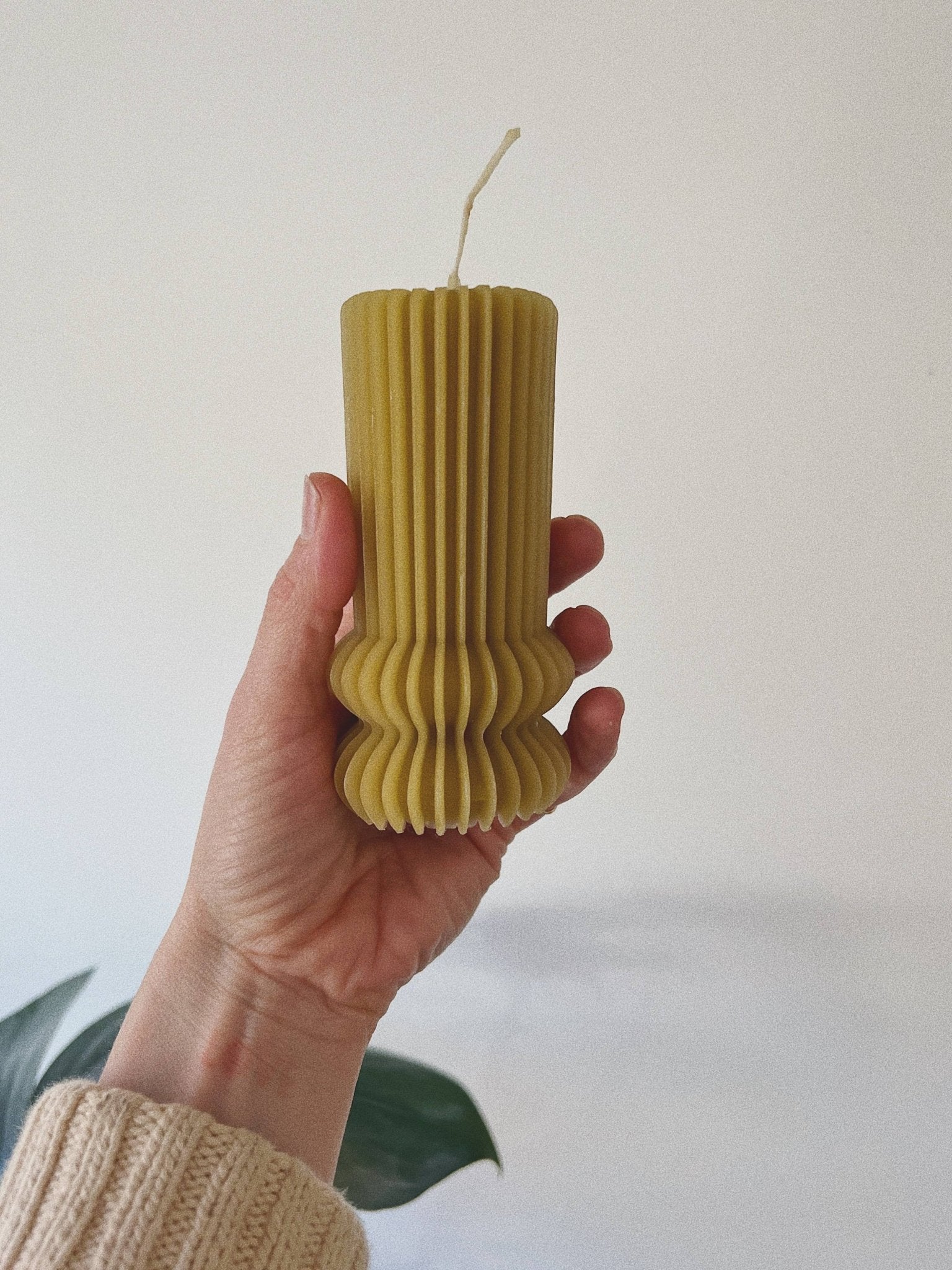 Fluted Pillar Candle in Rust - HER Home Design Boutique
